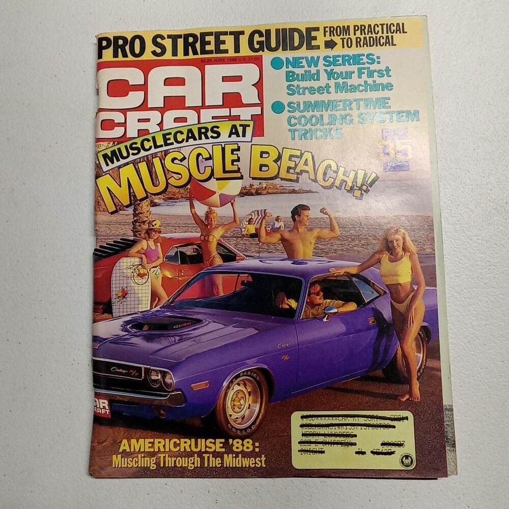 June 1987 Car Craft Musclecars At Muscle Beach! Pro Street Guide From Practical‎